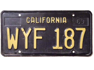 Vintage Black License Plate